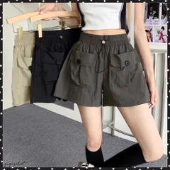 カーゴパンツレディースショートパンツ春夏 ハイウエストキュロットパンツ 涼しい 美脚脚長 イージーパンツ楽ちん おしゃれ カジュアルショーパン 着やせ短パン韓国風 薄手パンツ蒸れない ウエストゴム短パン カーゴショーツ無地