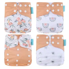☆ BK46タイプ ☆ おむつカバー4枚セット pmyomt02 おむつカバー 布おむつカバー オムツ おむつ トレパン 4枚セット 布おむつ 洗える 通気性 撥水 ボタン 保育園 入園準備 出産準備 ベビー 赤ちゃん 新生児 かわいい おしゃれ ベビー用品