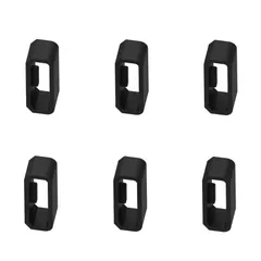 (10個パック) HR/HR+バンド用 シリコンコネクター Vivosmart セキュリティループ Vivosmart Garmin HRおよびVivosmart 交換用ファスナーリング HRプラス用 RuenTech (ブラック)