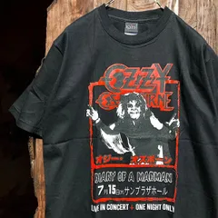 オジーオズボーン OZZY OSBOURNE 黒 バンド Tシャツ tee ティーシャツ ロック ツアー ライブ デザイン 両面 プリント 派手 奇抜 古着 ビンテージ vintage メタル ラッパー アーティスト  1400 p10/