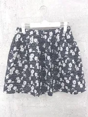 ◇ anatelier アナトリエ 膝丈 フレア スカート ブラック　ホワイト *  【1002800049356】