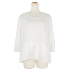 ステラマッカートニー STELLA McCARTNEY 切替 ギャザー カットソー Tシャツ トップス 七分袖 38 白 ホワイト