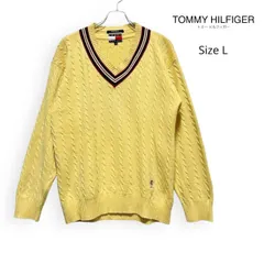 A2544/ TOMMY HILFIGER トミーヒルフィガー コットン ニット セーター イエロー L