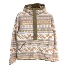 THE NORTH FACE ノースフェイス ハーフスナップ フリースジャケット 総柄 ホワイト (メンズ M) 中古 古着 S8182