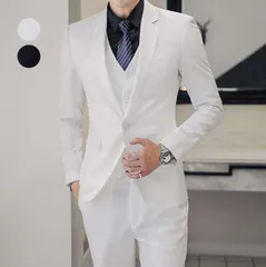 スリーピース メンズ 結婚式スーツ フォーマルスーツ スーツセット メンズスーツ ホワイト 紳士服 ビジネススーツ 3点セット ジジャケット  送料無料 
ss大人気