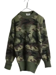 【お得なクーポン配布中!】 80s イギリス製 エルエルビーン 迷彩 コマンド ニット セーター メンズ L 古着 旧タグ ヴィンテージ LLビーン リブ編み ウール 総柄 英国製