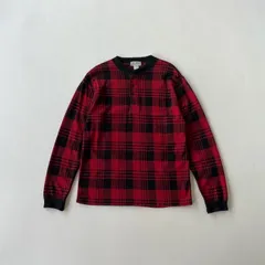 80s USA製　エルエルビーン　ヘンリーネック　コットンニット　チェック　L.L.BEAN Plaid T1857 A6