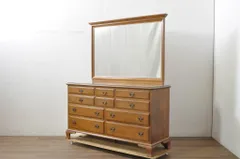 ★事前問合せ必須★ ドレッシングチェスト 中古 美品 職人手作り オーダー家具 横浜ダニエル風 吊鏡 鏡台 化粧台 ミラー ドレッサー リペア+発送まで3週間前後 R-080278