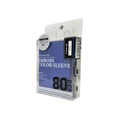 アローン(Allone) カードスリーブ 透かし防止エンボスカラー ネイビー ミニ 62x89mm 80枚入 2重目 傷や汚れからカードを保護 シャッフルしやすい カラバリ豊富 プレイにも最適 ALG-CSMNNESNV8 1