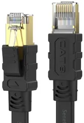 LANケーブル 3m CAT8 40Gbps/2000MHz カテゴリー8 超高速インターネットケーブル CAT8準拠 フラットケーブル RJ45 ツメ折れ防止 ブラック モデム ルータ PS3 PS4 PS5 Xbox等に対応
