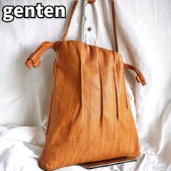 【洗練されたデザイン✨】　genten ゲンテン　ミニ ショルダーバッグ Bark pochette バークポシェット レザー 　ブラウン