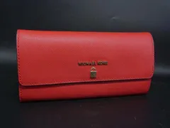 ■美品■ MICHAEL KORS マイケルコース レザー 二つ折り 長財布 ウォレット 札入れ 小銭入れ レッド系 DJ6688