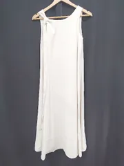 ◇ ◎ ⊂ NICE CLAUP ナイスクラップ フレア ロング丈 ノースリーブ ワンピース サイズS アイボリー レディース E  【1410230013937】