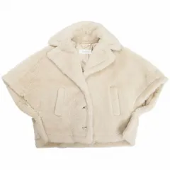 極美品 白タグ マックスマーラ MAX MARA "テベ" テディベア ケープ アルパカウール ポンチョ コート ボア アウター SM サンド ホワイトラベル パーマネントコレクション 24147311416/■Q45/レディース/EK1のサムネイル