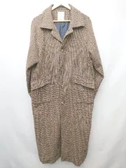 ◇ ◎ TINA:JOJUN ティーナジョジュン 千鳥格子 ロング 長袖 ステンカラー コート サイズM ブラウン系 レディース P  【1406110002825】のサムネイル