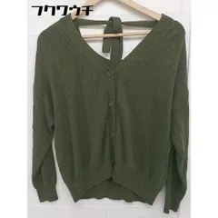 ◇ SENSE OF PLACE by URBAN RESEARCH リボンカラー ニット 長袖 カーディガン サイズ F カーキ レディース  【1110130006748】