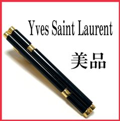 美品  Yves Saint Laurent  イヴサンローラン  ネクタイピン  ブラック×ゴールド  ハイブランド