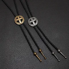 ループタイ（クロス金/銀）ボロタイネックレスエスニックネクタイアクセサリー164