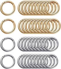 【数量限定】回転フック カラビナスプリング式 キーホルダーパーツ リング 亜鉛合金 ハンドメイド 外径28mm アクセサリーパーツ BetterJonny キーリング 軽量 キーホルダー 耐久性 カラビナ 丸型 取付簡単 40個