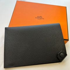 エルメス ターマックPM ヴォーエプソン パスポートケース ブラック シルバー金具 B:2023年