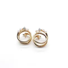 ete エテ イヤーカフ SILVER 925 シルバー ゴールドコーティング ジルコニア ベビーパール 真珠