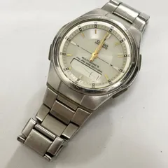 【送料無料】CASIO/カシオ/wave ceptor/ウェーブセプター/WVA-M480/ソーラー腕時計/ソーラー式/シルバー/動作未確認/ジャンク品扱い/中古品