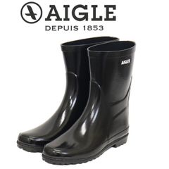 AIGLE ブラック 防水 アリアラバーハンティングブーツ/レインブーツ