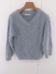 ◇ E hyphen world gallery PEACE シャギー 長袖 ニット セーター サイズF グレー系 レディース E  【1303280008230】