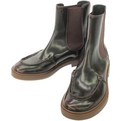 TODSトッズ ブラウンエンボスクロコダイルチェルシーブーツ36 1/2極美