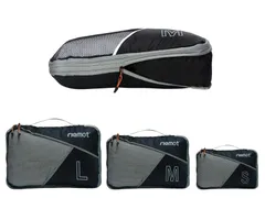 【新着商品】荷物仕分け収納 旅行 トラベルポーチ YKKジッパー 出張 3点セット ペース節約 ファスナー圧縮 衣類整理 圧縮バック [riemot]