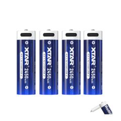 XTAR 1.5V AA充電池4100mWh/2450mAh 高容量 USB-C充電式単3形リチウムバッテリー4本セット LED充電インジケータ内蔵バッテリー＆専用バッテリーケース付 リテールパッケージバージョン