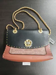 N.Yアトリエ様専用です。【0902H04】 coach カラーブロックシグネチャー  ティーローズ   チェーンショルダー