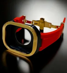 レッド×ゴールドブラック★49mm apple watch ultraアップルウォッチラバーメタルカバーセット　ウルトラ　49ミリ用　カスタム ultra2