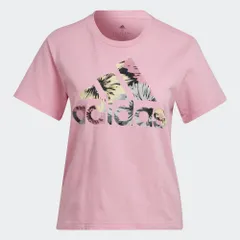 ☆【新品】adidas アディダス ライフスタイル   総柄プリント  レギュラー  半袖Tシャツ  ピンク  HP0785  ※レディース サイズXS S M L XL