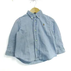 ラルフローレン 長袖シャツ トップス デニム ボタンダウン ベビー 男の子用 24Mサイズ 水色 RALPH LAUREN 【中古】