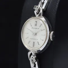 稼動 セイコーソーラー 手巻き ダイヤショック 17石 10-8110 オーバル シルバー文字盤 レディース腕時計 2000000 NSK INU