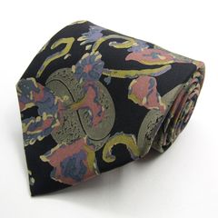タカオイケダ ブランド ネクタイ シルク 花柄 多模様 PO メンズ ブラック TAKAO IKEDA 【中古】