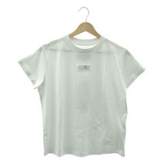 【新品】  MM6 Maison Margiela / エムエムシックスメゾンマルジェラ | 2024SS | カレンダータグ クロップド コットン Tシャツ | M | ホワイト | レディース