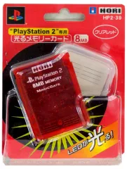 【中古】PS2ハード Playstation2専用 光るメモリーカード(8MB) クリアレッド