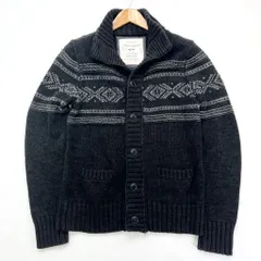 American Eagle ☆ 厚手 ニット カーディガン シンプル ノルディック ダークグレー M 大人カジュアル アメカジ アメリカンイーグル■BA201のサムネイル