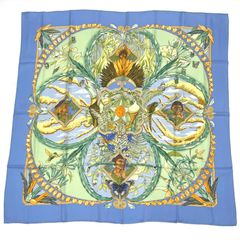 HERMES エルメス✨カレ90 Aloha アロハ スカーフ シルク ネイビー