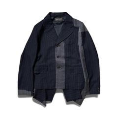 希少 コムデギャルソン パッチワーク 変形 アシンメトリージャケット 