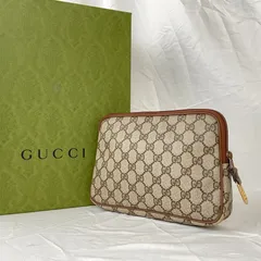 【ヴィンテージの品格✨】　GUCCI グッチ　クラッチバッグ ポーチ GGスプリーム オールドグッチ　ベージュ