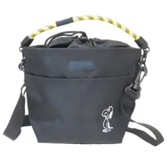 OUTDOORxスヌーピー ショルダーバッグ ロープハンドル付きショルダー 黒 ピーナッツ アートウエルド バックパック キャラクター グッズ 