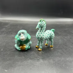 【ちょっぴり値下げ】ヘレンド フィギュリン 玉乗り猫 陶器 玉のり 緑色　ネコ 2025年最新】猫 小物 陶器の人気アイテム - メルカリ ヘレンド