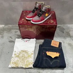 Levi’s Nike Air Jordan 1 23/501 Mid Denim Pack Red Cement コラボ ダンク スニーカー デニム Tシャツ 332083-435 リーバイス ナイキ 26cm 99598A1