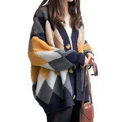 【在庫処分】カットソー ゆったり 羽織り 大きいサイズ ストレッチ 暖かい 柔らか 起毛 着痩せ ショルダー トップス オフィス ボタン コート 普段着 長袖 セーター 通勤 レディース ニット 秋冬春 ロングカーデ [DayaEmmoTQ]