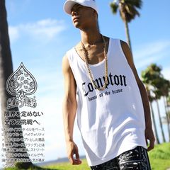 ノースリーブ メンズ 白 黒 大きいサイズ エースフラッグ バスケットシャツ バスケシャツ タンクトップ おしゃれ シンプル Compton コンプトン ロゴ b系 ヒップホップ ストリート系 メール便 AF-TS-TK-002