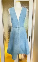 FRAY I D ライトブルー デニム V ネック ノースリーブ ワンピース