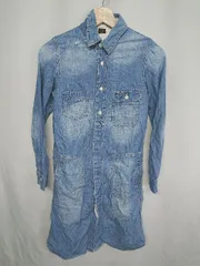 ◇ ⊇ URBAN RESEARCH DOORS デニム生地 長袖 膝丈 ワンピース サイズ1 ライトブルー レディース E  【1409240068938】